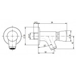 Wall mounted self closing tap without extension, flow time 8 ± 12 MNL Model ARES004