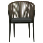 Outdoor armchair TESR Powder coated aluminum frame, polyethylene strap covering, waterproof cushion. Model 1983-RB06