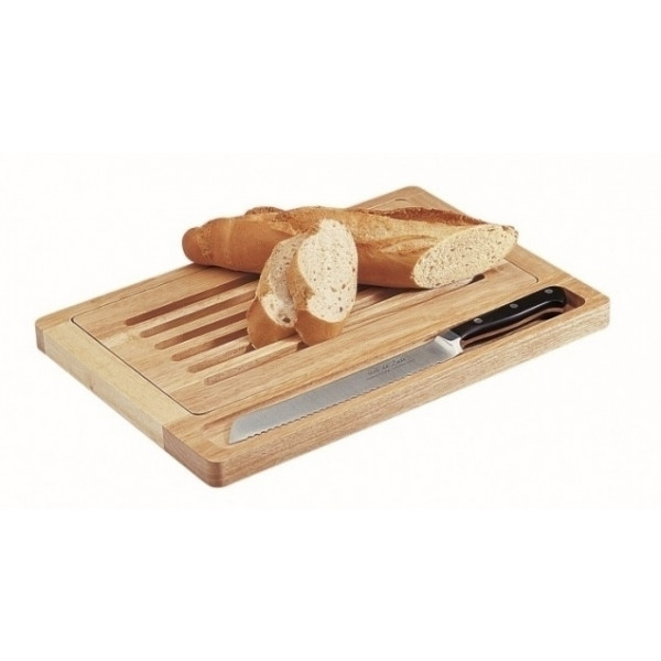 Wooden cutting board for bread with crumb tray Model 2615