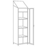 Storage cabinet made of stainless steel 430 IXP n.1 hinged door Sloping roof Model 69403430