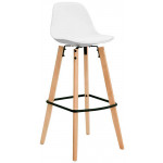 Indoor stool TESR Powder coated metal and wood frame, polypropylene shell, synthetic leather pad Model 1497-K31