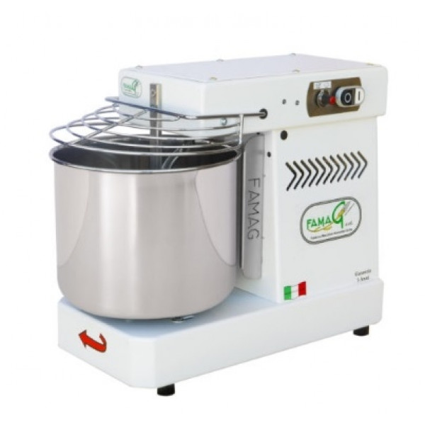 Spiral mixer with fixed head Fg Model IM810V N. 10 speeds Dough per batch 8 Kg Hourly production 24 Kg