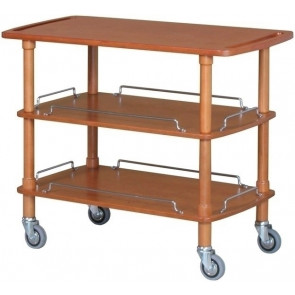 Wooden service trolley color Walnut Model CLP2003L40 three shelves