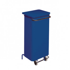 Metal mobile waste bin with pedal - Waste bin MDL blue epoxy coating CONTICOLOR Model 791225