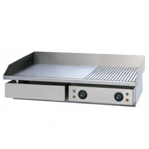 Electric fry top Model GHN75RL Surface 2/3 smooth and 1/3 striped Cooking plate cm 72,5x40
