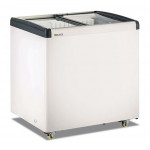 Static double temperature chest freezer with flat sliding glass lids Model FRC250PFF
