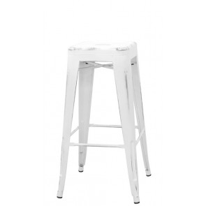 Stackable indoor stool TESR Powder coated metal frame Antique look Model 1295-BT03