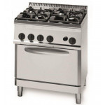 Gas range 4 burners with gas oven Gn 2/1 TX Power 26.5 kW Model PF70GG7
