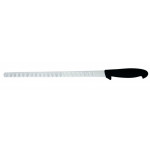 Salmon Knife Tempered AISI 420 stainless steel blade with conical sharpening, satin finish.  Handle in rubberized non-toxic material, anti-slip and dishwasher safe. Blade Cm 28 Model CL1231
