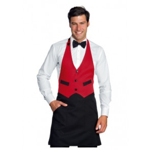 Unisex Garcon apron 100% Polyester black and red Model 037007