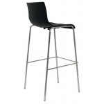 Stackable indoor stool TESR Chromed metal frame Polypropylene shell Model 932-K38