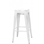 Stackable indoor stool TESR Powder coated metal frame Antique look Model 1295-BT03