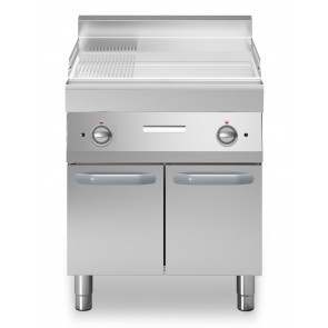 Electric fry top Chromed 2/3 smooth 1/3 striped plate MDLR Model F7070FTECLRP Cabinet with doors