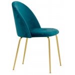 Stackable indoor chair TESR Metal frame gold effect Velvet covering Model 1652-J02
