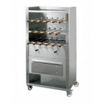 Charcoal Churrasco rotisserie ENG Model ChurrascoCM17C 3 racks N. 17 stainless steel assorted swords  cm 50