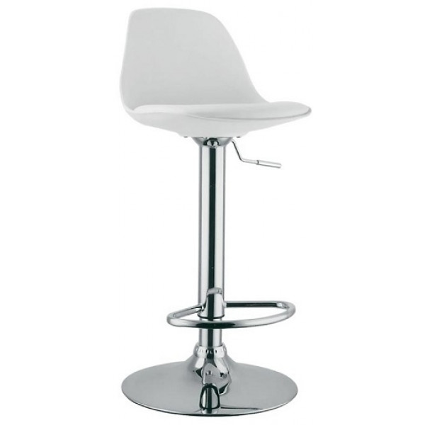 Indoor stool TESR Chromed metal frame Polypropylene seat Synthetic leather pad Model 997-K3001