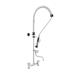 Two holes pre-rinse unit - swinging spout in the middle of the tube MNL Model R0102020156