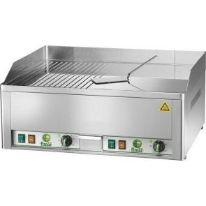 Electric frytop Model FRY2LRC double smooth and striped chromed steel plate