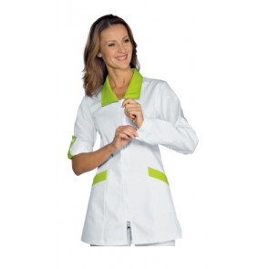 Woman Tortola blouse LONG SLEEVE 65% Polyester 35% Cotton WHITE and APPLE GREEN available in different sizes Model 002126