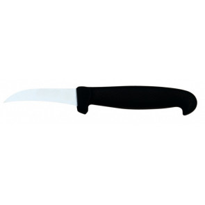 Vegetable knife Tempered AISI 420 stainless steel blade with conical sharpening, satin finish.Handle in rubberized non-toxic material, anti-slip and dishwasher safe. Blade Cm 7 Model CL1235