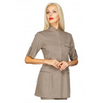 Woman Antigua blouse  SHORT SLEEVE 65% Polyester 35% Cotton TURTLEDOVE + MUD Avaible in different sizes Model 003035M
