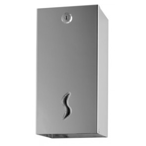 Interfolded toilet tissue dispenser  STEEL 430 BRILLIANT , 500 sheets MDL - Model BRINOX 105029