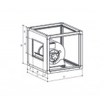 Encased centrifugal fan in stainless steel Model ECM 12/12-6 A-M Capacity 4500 m³/h