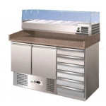 Static Refrigerated Pizza Counter Model S903PZCAS+RI14033V two doors and chest of drawers