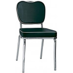 Stackable indoor chair TESR Chromed metal frame Synthetic leather seat and backrest Model 593-C2842