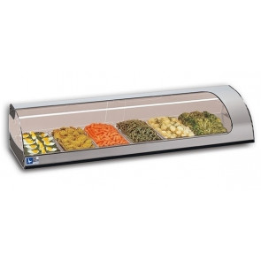 Heated countertop display Model TAPAS4GN-BM Containers GN1/3 Cm 32,5x17,6x4