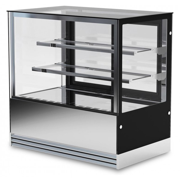 Pastry display four glass sides Kli 2 Shelves Model DELUXE122PSV