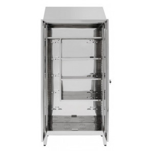 Brooms locker for pulls water made of stainless steel 430 IXP n.2 hinged doors Model 69606430