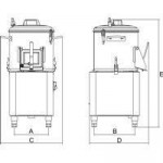 Potato peeler Model PPJ6SC Capacity 10 LT r.p.m. 320 Hourly production kg/h.105