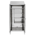 Brooms locker for pulls water made of stainless steel 304 IXP n.2 hinged doors Model 69606