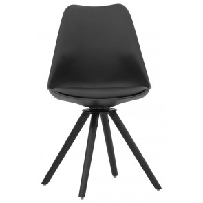 Indoor chair TESR Beech wood and metal frame, swivel seat, polypropylene shell, synthetic leather pad Model 1626-EV10