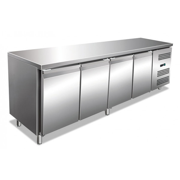 Ventilated refrigerated counter Stainless steel AISI 201 Model GN4100TN Four doors
