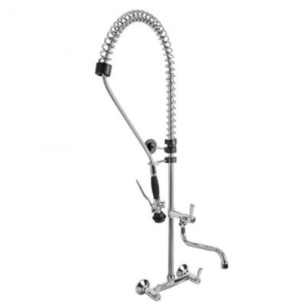 Two holes pre-rinse unit wall mounted - swinging spout in the middle of the tube MNL Model R0102010249