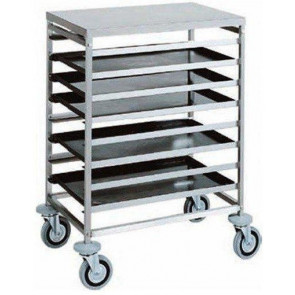 Pans trolley for pastry and pizzeria Model CA1483 Capacity n. 8 trays cm 60x40