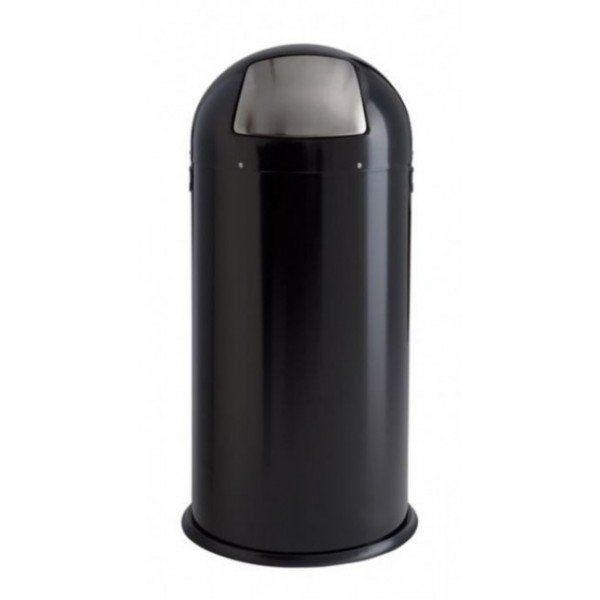 Push waste bin MDL Black powder epoxy coated steel Model 106033