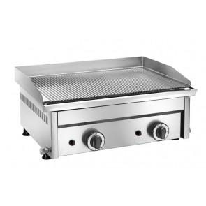 Countertop gas fry top Model PG600R Striped cooking plate 2 cooking zones