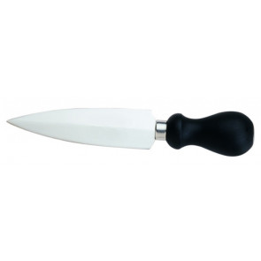 Milan cheese knife. Tempered AISI 420 stainless steel blade with conical sharpening, satin finish.  Handle in rubberized non-toxic material, anti-slip and dishwasher safe. Blade. Cm 14 Model CL1222