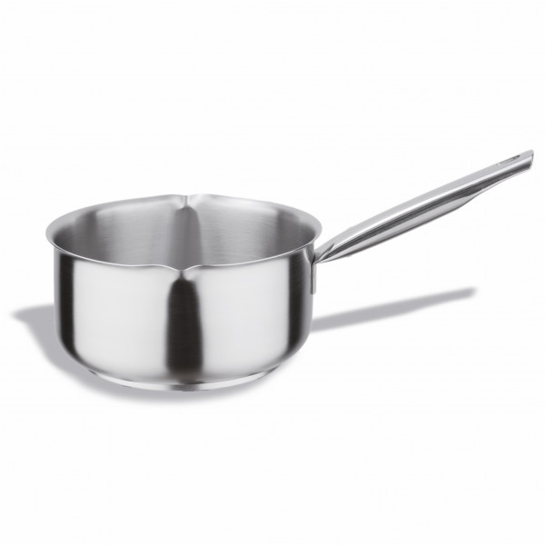 Casserole with spout in stainless steel 18/10 Compatible with induction kitchens Model 126-0