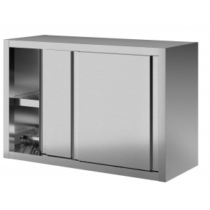 Dish drainer hanging cabinet with sliding doors stainless steel Model PPA140VT