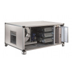 Three phase activated carbon filtration unit with ECET electrostatic filter Model ECET160A Capacity 6000 m³/h RPM 1080
