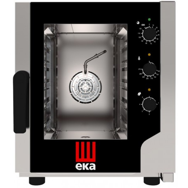 Electric ventilated convection oven Model EKF523NUD Direct steam for gastronomy, bakery and pastry Capacity n.5 trays GN 2/3 cm 35,4 x 32,5 Power Kw 3,2 Hinged door