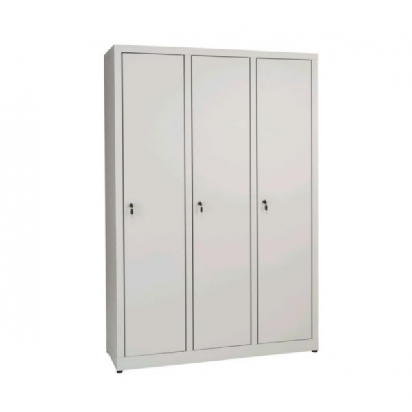 Changing room locker made of sheet plastic zinc IXP N 3 COMPARTMENTS N.3 overlapped hinged doors Model 69400