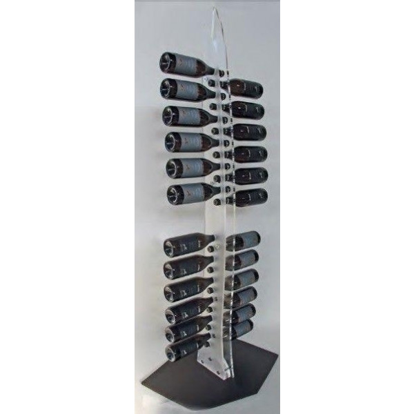 Neutral classic wine bottles display Self-supporting design Bottles capacity 24 Transparent and satin colour Model PLEX SKYLINE