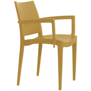 Stackable outdoor armchair TESR Polypropylene frame Model 1156-WAM Mustard