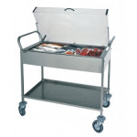 Stainless steel trolley two refrigeratable shelves with electric plates Model CA1165 Suitable for desserts, cheeses, cold meats and appetizers Stainless steel structure Stainless steel 8 eutectic plates Plexiglass lid