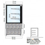 Hot vertical display for bakery and gastronomy with front sliding doors Model EVOKL2PORTE90HOT